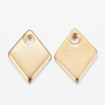 Підвіска Ромб, Нержавіюча Сталь, Колір: Золото, Розмір: 9х7х1мм, Отвір 1.2мм, (13WB19807)