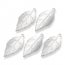 Кулон Підвіска Лист Нержавіюча Сталь, 37х16.5х1мм, Отвір 1.8мм, (13WB19819)