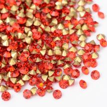 Стрази Діамант Скло Клас А, Покриті ззаду, Колір: Світлий Сіам, Розмір: 2.7 ~ 2.8мм, (13WB19868)