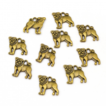 Кулон Бульдог, Метал, Колір: Бронза, Розмір: 16х15х2мм, Отвір 2мм, (13WB19875)