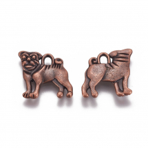 Кулон Бульдог, Метал, Колір: Мідь, Розмір: 16х15х2мм, Отвір 2мм, (13WB19876)