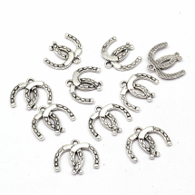 Кулон Підкова, Метал, Колір: Срібло, Розмір: 17x20x2мм, Отвір 1.5мм, (13WB19925)