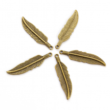 Zawieszka Stop Metalowy 42x10x2mm Otwór 2mm Kolor: Bronze 5szt (13WB19909)