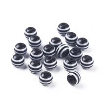 Koraliki z Żywicy 8x7mm Kolor: Czarny 100szt (13WB19952)