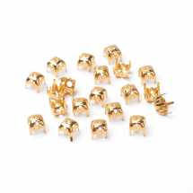 ЦАПи для Ріволі, Сеттінг під Стрази, Латунь, Квадратні, Колір: Золото, Розмір: 6x6x0.25мм, Під Стрази 6х6мм, (13WB19997)