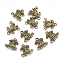 Кулон Собака, з Металу, Тибетський Стиль, Колір: Бронза, Розмір: 16х15х3.5мм, Отвір 2мм, (13WB20696)