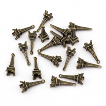Zawieszka Wieża Eiffla Stop Metalowy 24x8x7mm Kolor: Bronze 20szt (13WB20720)