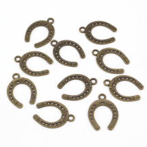 Zawieszka Podkowa Stop Metalowy 30x22x1.5mm Kolor: Bronze 10szt (13WB20738)