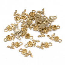 Кулон Роза, Метал, Колір: Світле Золото, Розмір: 21х10.5х2.5мм, Отвір 2.5мм, (13WB20751)