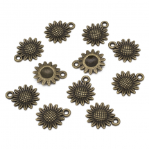 Zawieszka Kwiatek Stop Metalowy 18.6x15x2.5mm Kolor: Bronze 10szt (13WB20754)