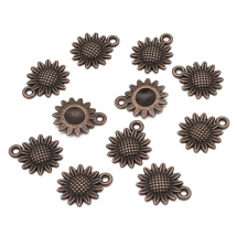 Кулон Квітка, Метал, Колір: Мідь, Розмір: 18.6х15х2.5мм, Отвір 1.8мм, (13WB20757)