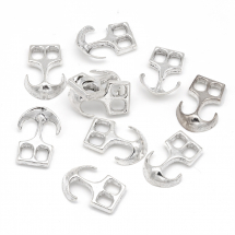 Замочок, Якір, для Шкіряного Шнура, Колір: Античне Срібло, Розмір: 23x16x4мм, Отвір: 5х4мм, (13WB20766)