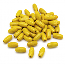 Намистини Дерев'яні, Пофарбовані, Овальні, Колір: Жовтий, Розмір: 15х7~9мм, Отвір 3мм, (13WB20784)