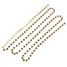 Taśma Łańcuszek Ozdobny z Cyrkoniami, Klasa A, Złoto/Granat, 3.5mm, około 240szt/1.5m (13WB20910)