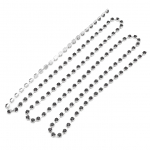 Taśma Łańcuszek Ozdobny z Cyrkoniami, Klasa A, Srebrny/Czarny, 3.5mm, około 240szt/1.5m (13WB20915)