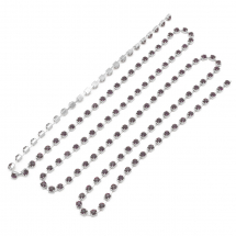 Taśma Łańcuszek Ozdobny, z Cyrkoniami, Klasa A, Srebrny/Ametyst, 2.6mm, około 240szt/1.1m (13WB20923)