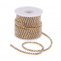 Taśma Łańcuszek Ozdobny z Cyrkoniami, Niepowlekany/Kryształ, 3.5mm, około 9m/szpula (13WB20949)