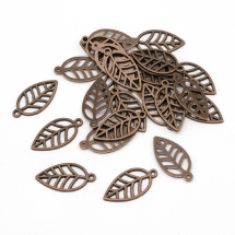Кулон Лист, Метал, Колір: Мідь, Розмір: 23х12х1мм, Отвір 1мм, (13WB21043)