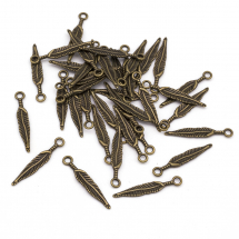 Zawieszka Pióro Stop Metalowy 29x5x2mm Kolor: Bronze 40szt (13WB21054)