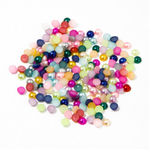 Kaboszony Akrylowe Imitacja Pereł ABS 2.5x1.25mm Kolor: Mix 10g (13WB21068)