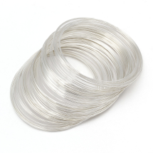 Drut Pamięciowy do Bransoletek do Rękodzieła i Biżuterii, Srebrny, 60x0.6mm, 100żeberek (13WB21125)