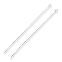Srebro 925 Rodowane, Baza Sztyfty do Kolczyków z Łańcuszkiem, 70-72x0.6mm, 1 para (13WB21134)