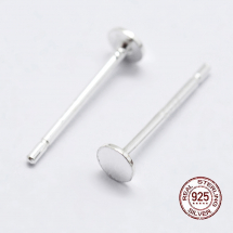 Srebro 925 Bazy do Sztyftów, do Puset, pod Kolczyki, 11.5x3mm, Baza 3mm, pin 0.8mm, 1para (13WB21141)