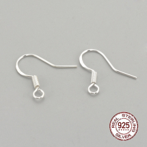Srebro 925, Bigle Otwarte, Baza do Kolczyków, 16~18x14mm, Pin: 0.7mm, Otwór 2mm, 2 szt (13WB21159)