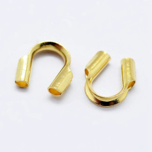 Srebro 925, Zaciski Ochronne do Drutu i Linki, Pozłacane 18K, 5x5x2mm, Otwór 0.6mm, 2szt (13WB21191)
