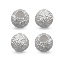 Srebro 925 Koraliki Gwiezdny Pył Okrągłe Teksturowane, 3mm, Otwór 1mm, 4szt (13WB21220)