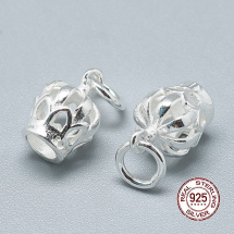 Срібло 925 Підвіска Кулон Корона з Кільцем, 11х7.5мм, Отвір 4мм, (13WB21439)