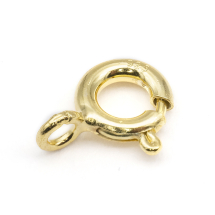 Srebro 925, Zapięcie Kółko Sprężynowy, Złoty, 9x6x1.5mm, Otwór 3mm, 1szt (13WB21523)