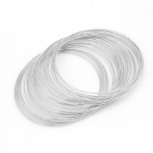 Drut Pamięciowy do Bransoletek, Stalowy, Srebro, 55x0.6mm, 50żeberek (13WB21603)