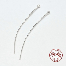 Srebro 925 Szpilki z Kulką, 45x1.8mm, pin 0.6mm, 2szt (13WB21629)