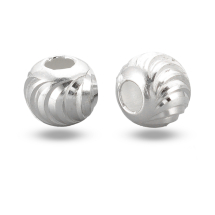 Srebro 925 Koraliki Distansowe, Okrągłe Teksturowane, 4x3.5mm, Otwór 1mm, 2szt (13WB21633)