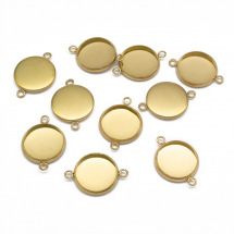 Zawieszka Łącznik pod Kaboszon 2 Otwory Stal Nierdzewna 16x10x2mm Kolor: Złoty 10szt (13WB21638)