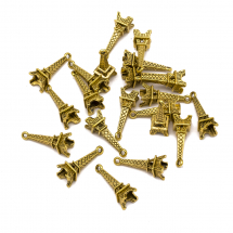 Кулон Ейфелева Вежа, Сплав, Колір: Античне Золото, Розмір: 24х8х7мм, Отвір 1.5мм, (13WB20721)