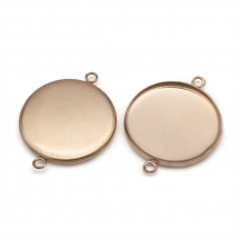 Zawieszka Łącznik pod Kaboszon Stal Nierdzewna 17,5x12x2mm Średnica Wewnętrzna 10mm Kolor: Różowe Złoto 2szt (13WB21844)