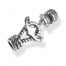 Конектор, Нержавіюча Сталь, Якір, Колір: Античне Срібло, Розмір: 37х16х8мм, Отвір 5мм, (13WB21847)