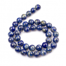 Koraliki Naturalny Lapis Lazuli Okrągłe, 10mm, około 35szt/35cm/sznur (13WB23413)