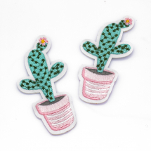 Naszywka Naprasowanka Termiczna Kaktus 80x39x1.5mm Kolor: Zielony 2szt (13WB23470)