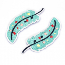 Naszywka Naprasowanka Termiczna Pióro 76x28x1.5mm Kolor: Niebieski 2szt (13WB23471)