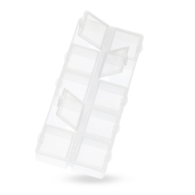 Pojemnik na Koraliki, Plastik, Biały, Prostokątny, 10 Przegródek, 13.2x6.2x2.05cm, 1szt (13WB23488)