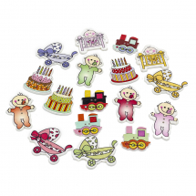 Guziki Drewniane, Mix Kolorów, 24-40x22-31x2-2.5mm, 20szt (13WB23511)