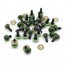 Oczka Bezpieczne z Gwintom i Zaciska, do Zabawek, Plastik, Kolor: Zielony, 8mm, 20par (13WB23562)