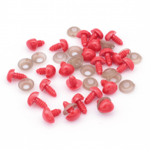 Noski Bezpieczne do Zabawek, Plastik, Kolor: Czerwony, 11x14mm, Pin 6mm, 50szt/opakowanie (13WB23571)