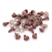 Noski Bezpieczne z Zatyczkami do Zabawek, Plastik, Brązowy, 11x14mm, Kołek 6mm, 50szt (13WB23573)