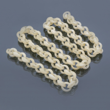 Ланцюг Акриловий ручної роботи, Плетіння Якірне, Імітація натурального Каменя, Колір: Пшеничний, Ланка: 20x18x8мм, 1м / нитка, (13WB23654)