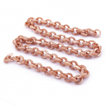 Ланцюг Акрилова ручної роботи, Плетіння Якірне, Імітація натурального Каменя, Колір: Рожево-коричневий, Ланка: 20x18x8мм, 1м / нитка, (13WB23656)