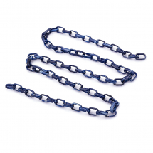 Łańcuszek Akrylowy Ręcznie Robiony 18.5x11.5x4.5mm Kolor: Ciemno Niebieski Długość łańcuszka: 1m (13WB23660)